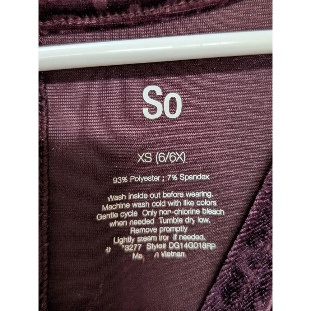 Girls So Velvet Jumpsuit Dark Purple XS 6/6X EUC